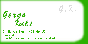gergo kuli business card